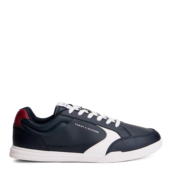 Tommy Hilfiger Baskets semelle cuvette en cuir - 44 Bleu marine- Ref 99 €